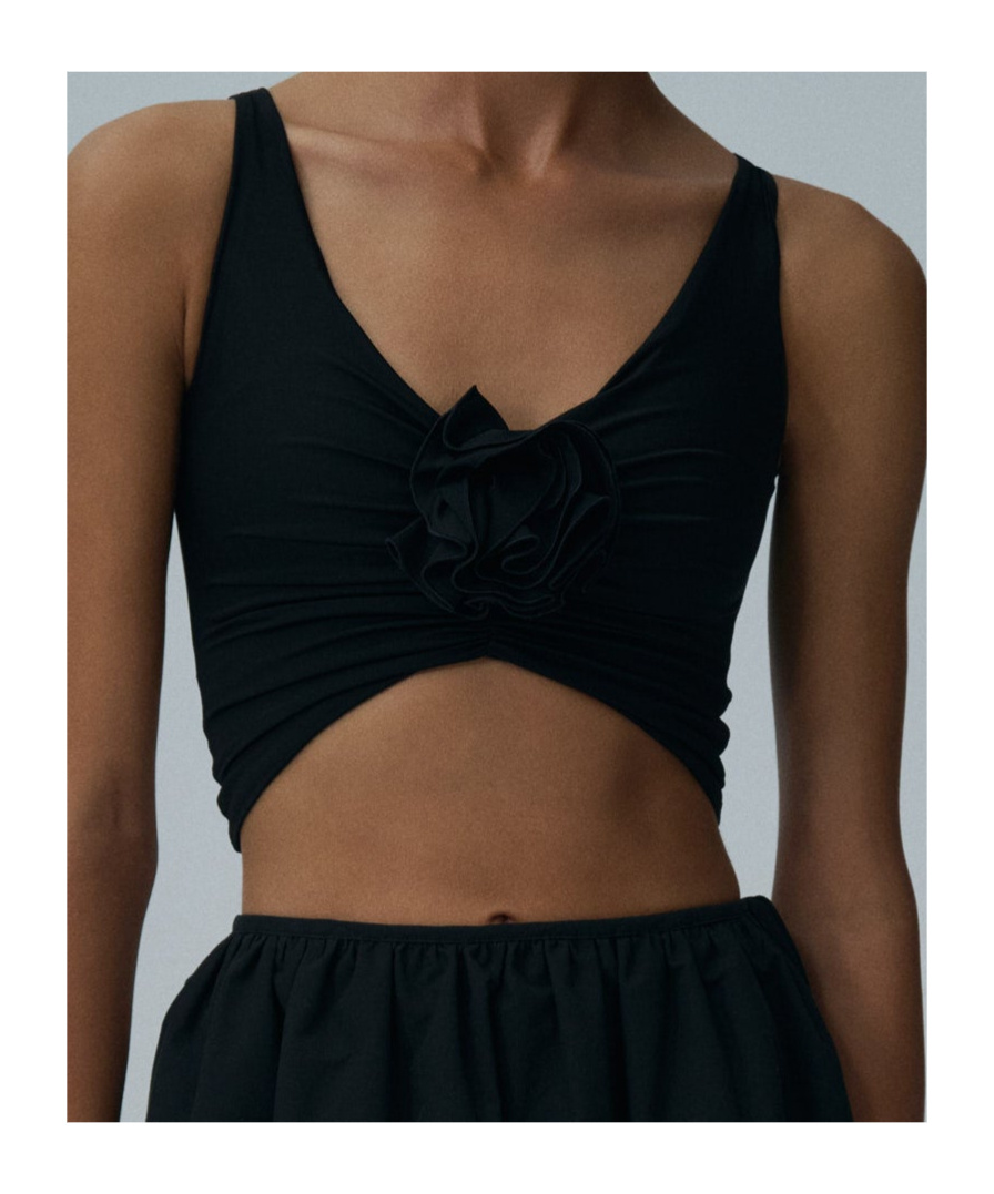 Magda Butrym Swim Bra Floral Embellishment In Black