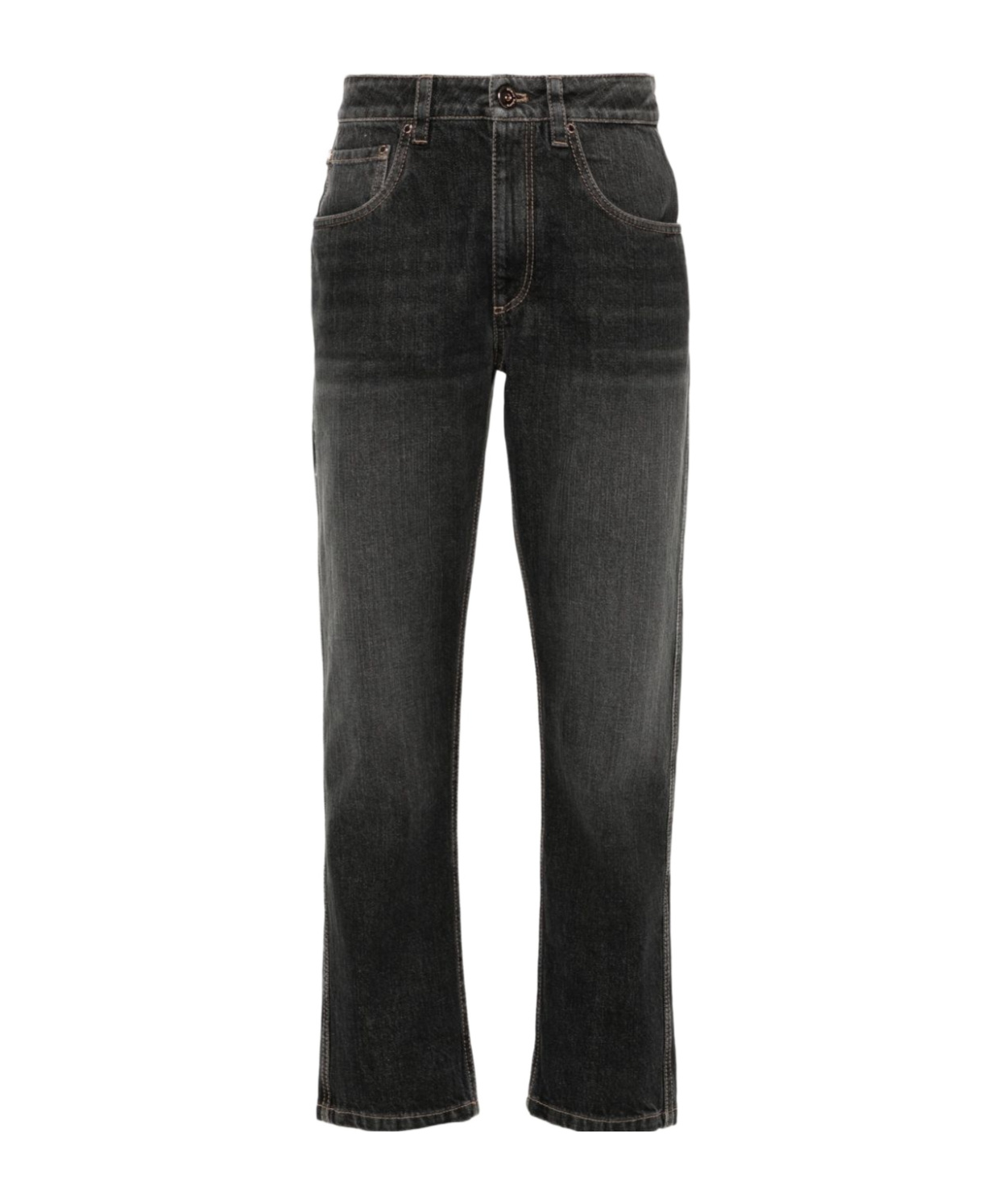 BRUNELLO CUCINELLI MONILI-DETAIL COTTON JEANS