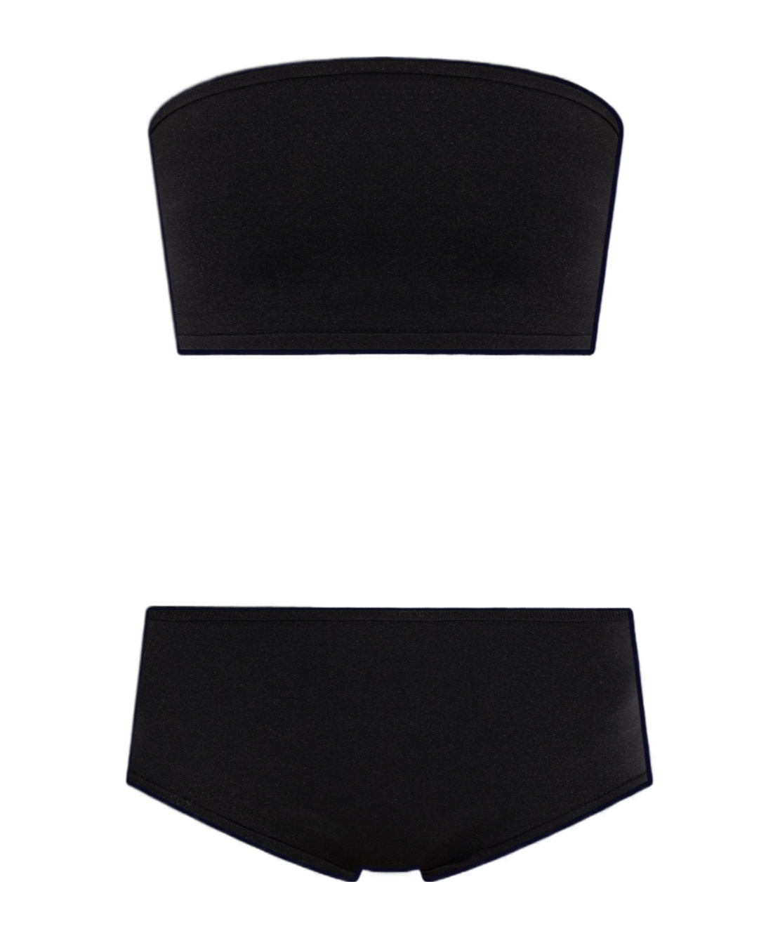 Alaïa Strapless Bandeau Top And High-waisted Bottoms Set In Black