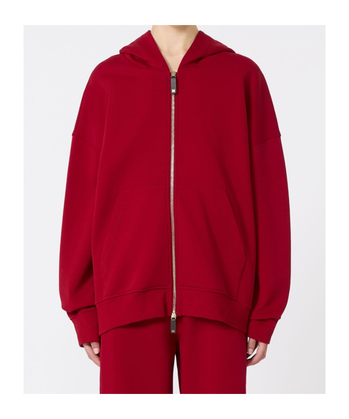 Max Mara Knitted Hooded Sweatshirt In Red
