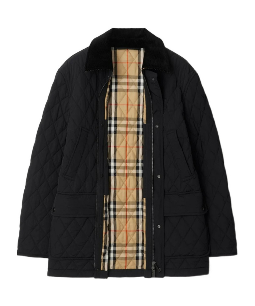 Burberry Quilted Nylon Jacket In Black