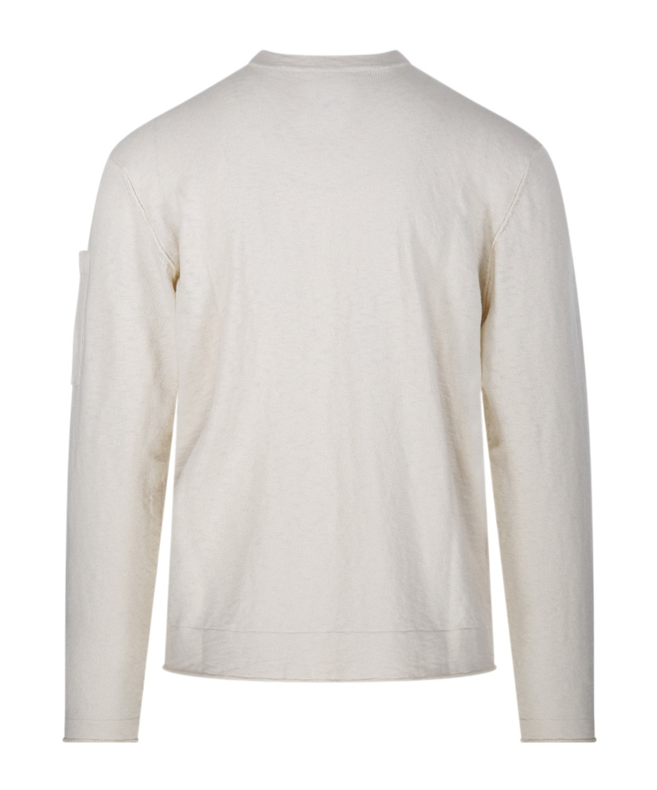 C.p. Company Signature Lens Crewneck Sweatshirt In White