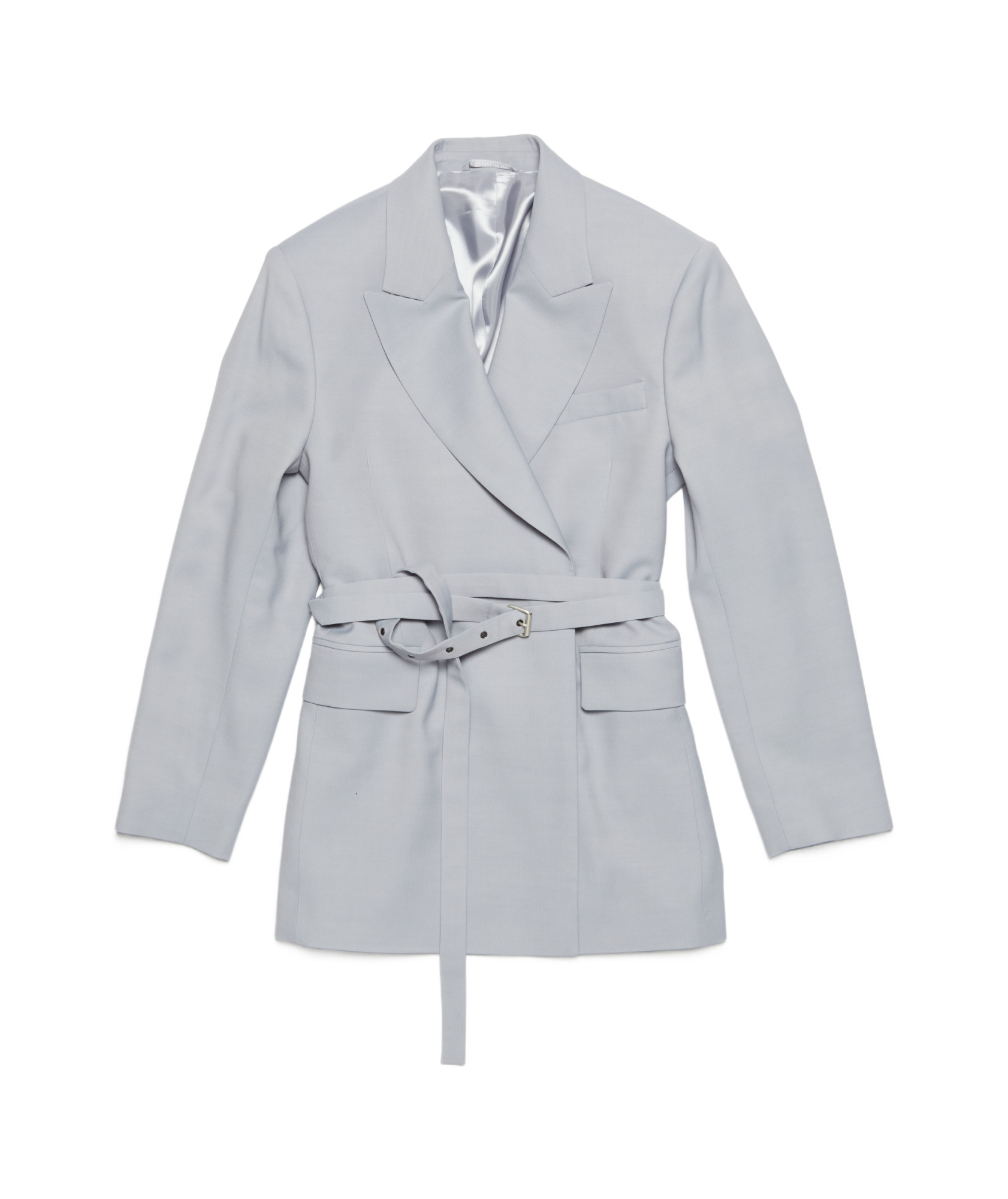 Acne Studios Double-breasted Herringbone Blazer In Gray