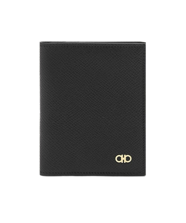 Shop Ferragamo Salvatore Mini Gancini Logo Bif-fold Wallet In Black