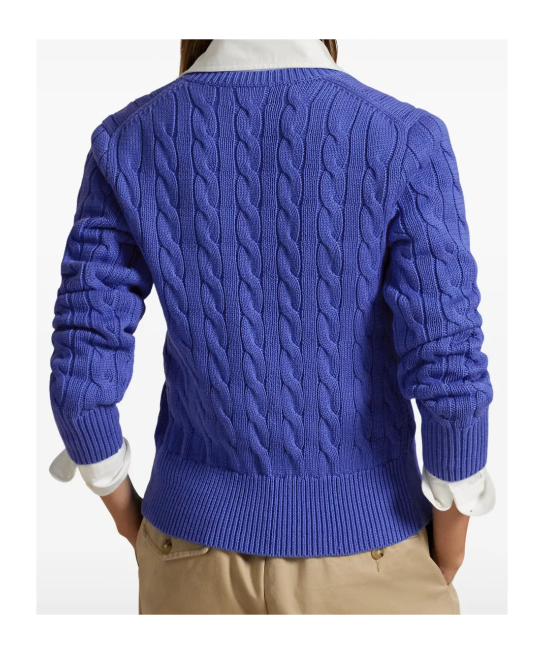 Polo Ralph Lauren Cable-knit Button-up Cardigan In Purple