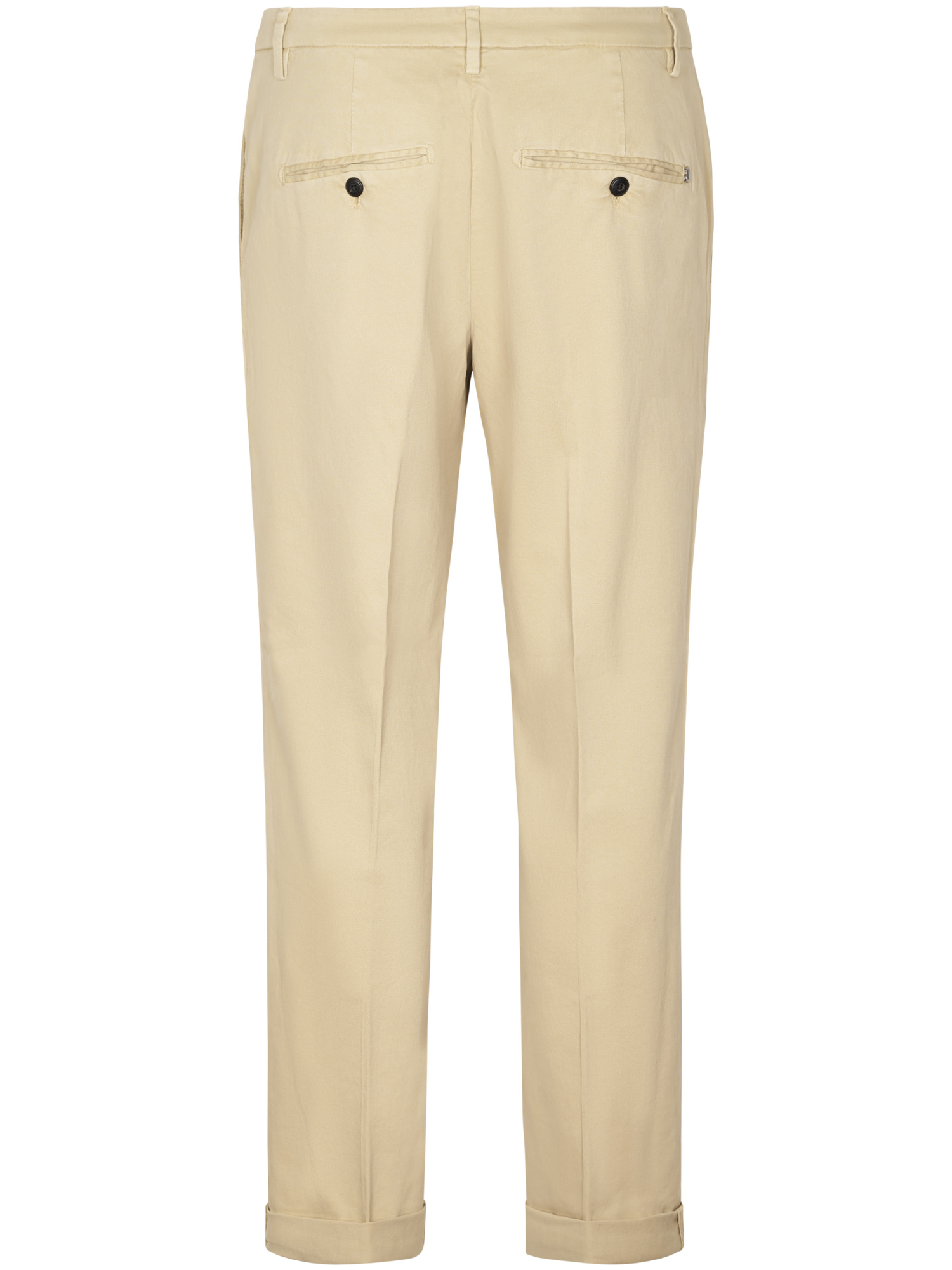 Dondup Straight Cotton Trousers Rolled Cuffs In Multi