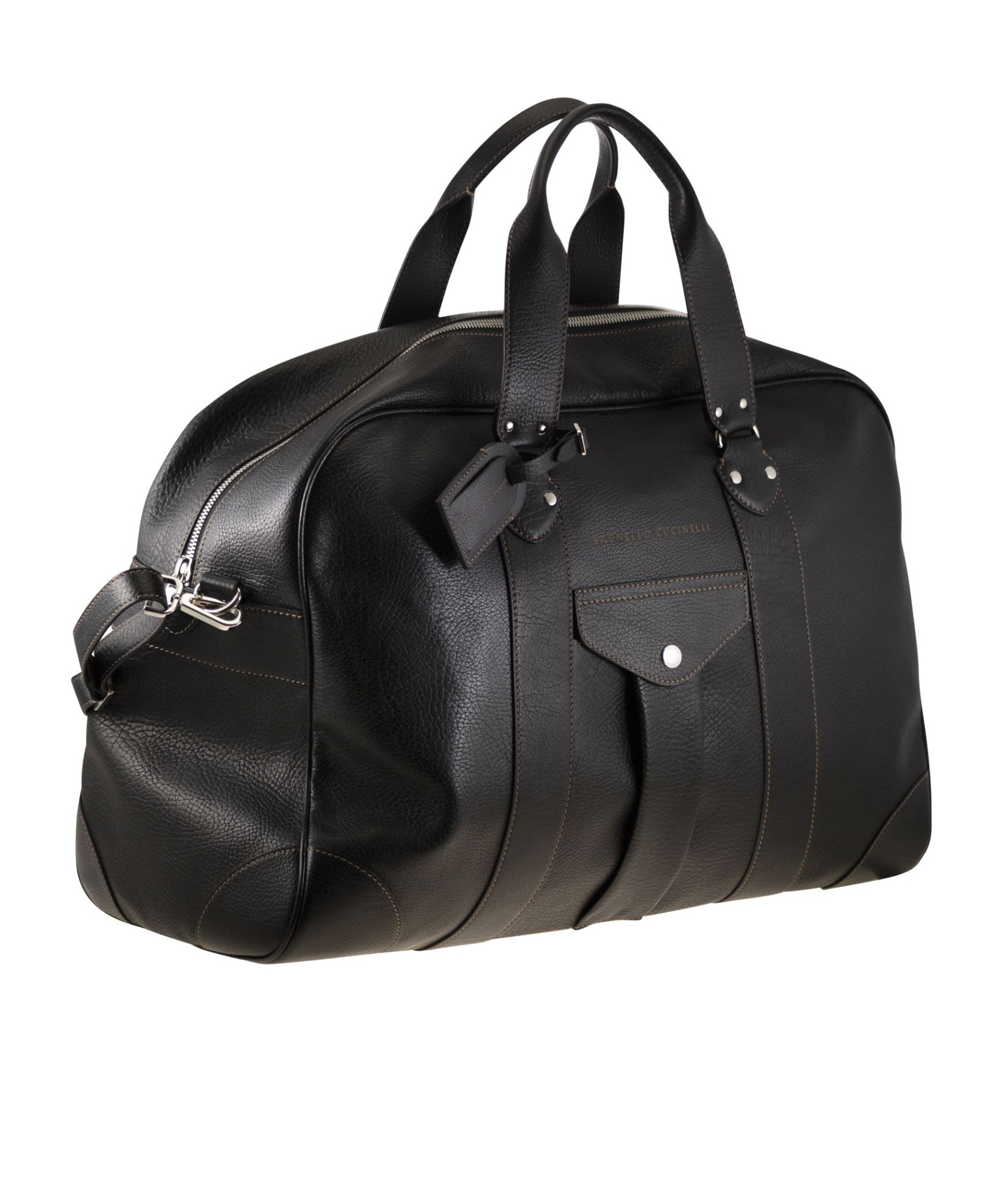 Brunello Cucinelli Zip-up Weekender Bag In Black