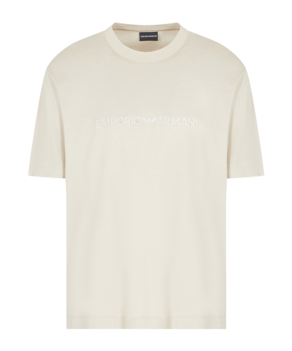 Emporio Armani Asv Jersey T-shirt With Rubberised Logo In White