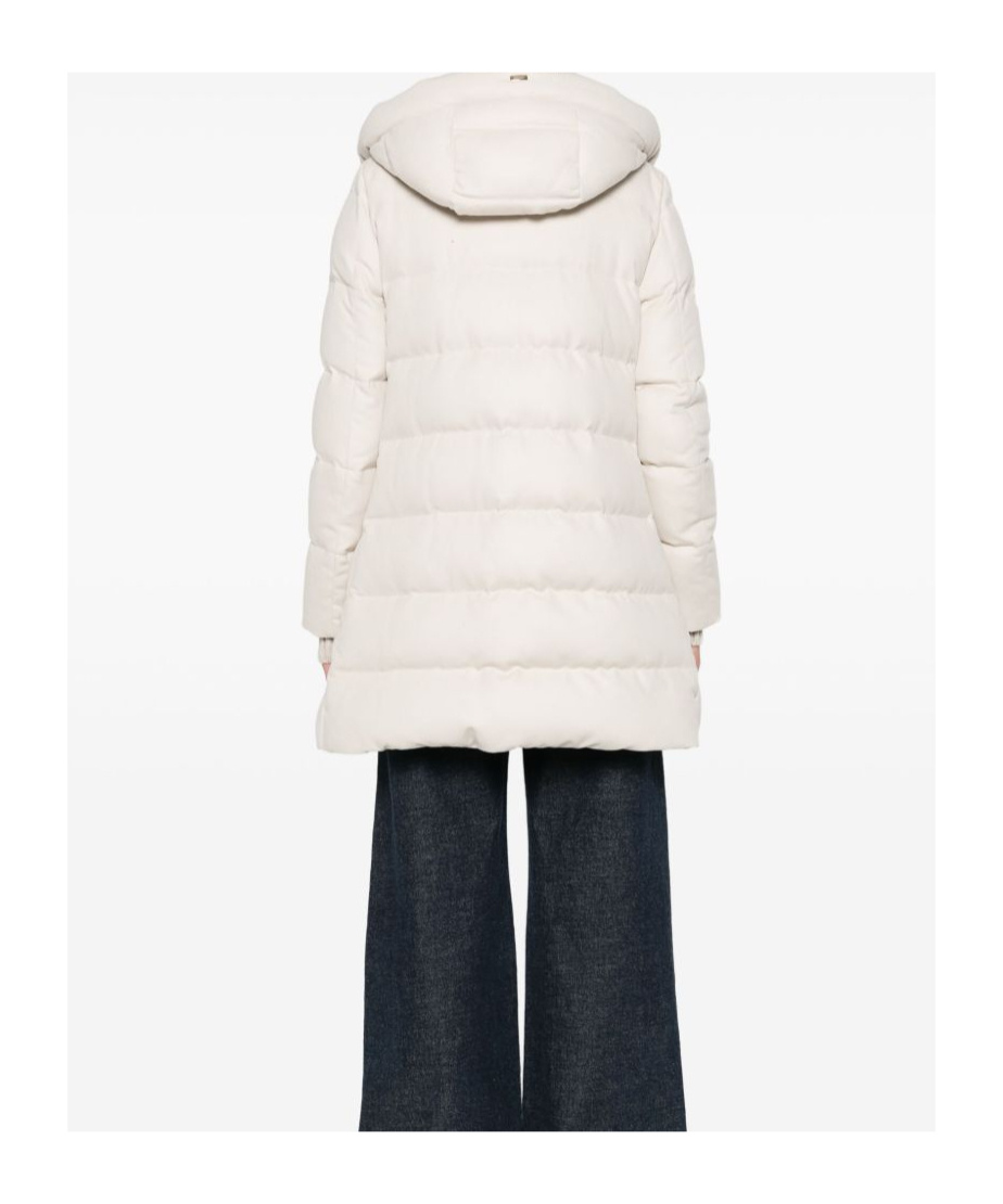 Herno Hooded Long Quilted Jacket And Pockets In Multi