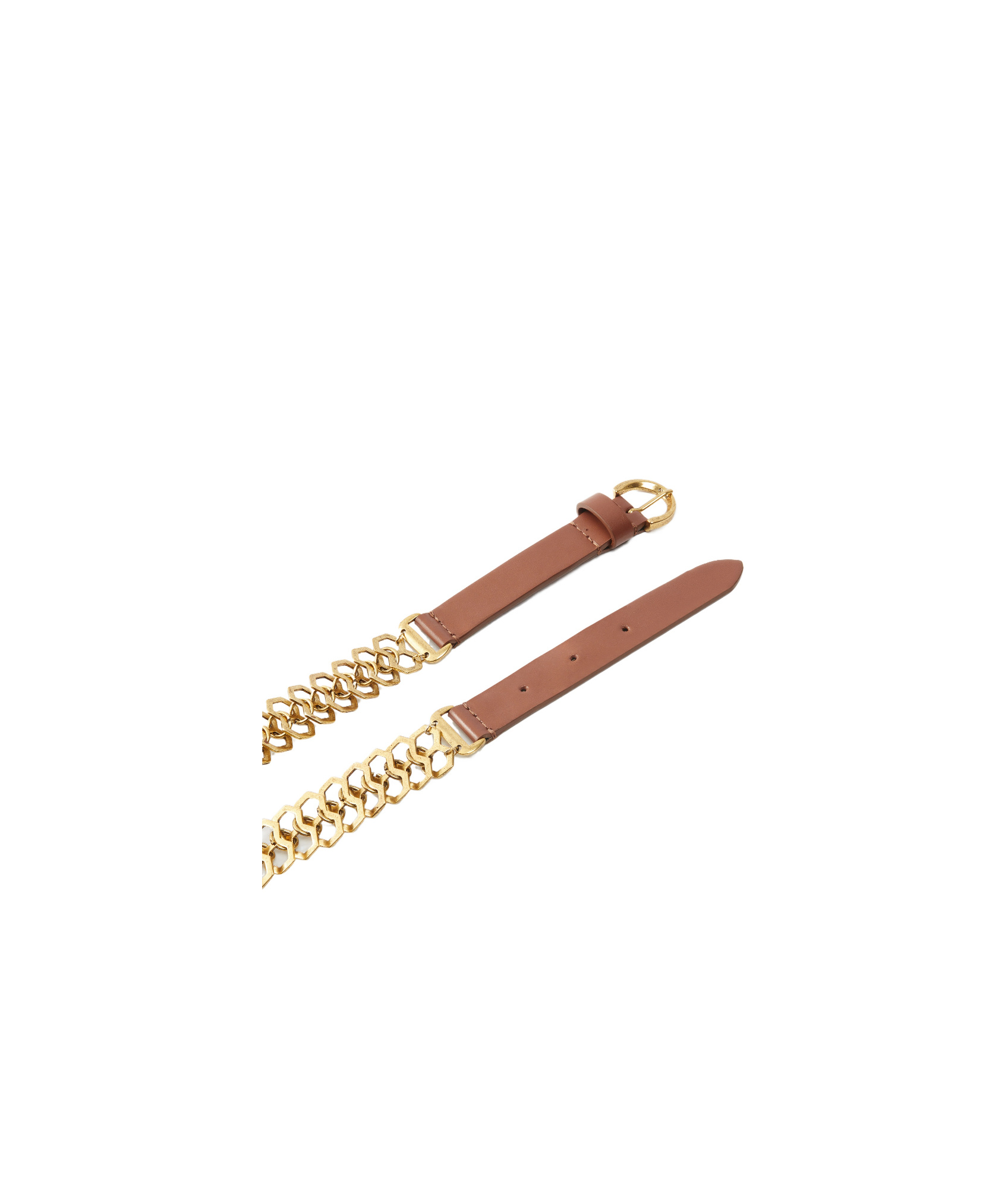 Pinko Belt With Chain Insert, 2 Cm In Brown