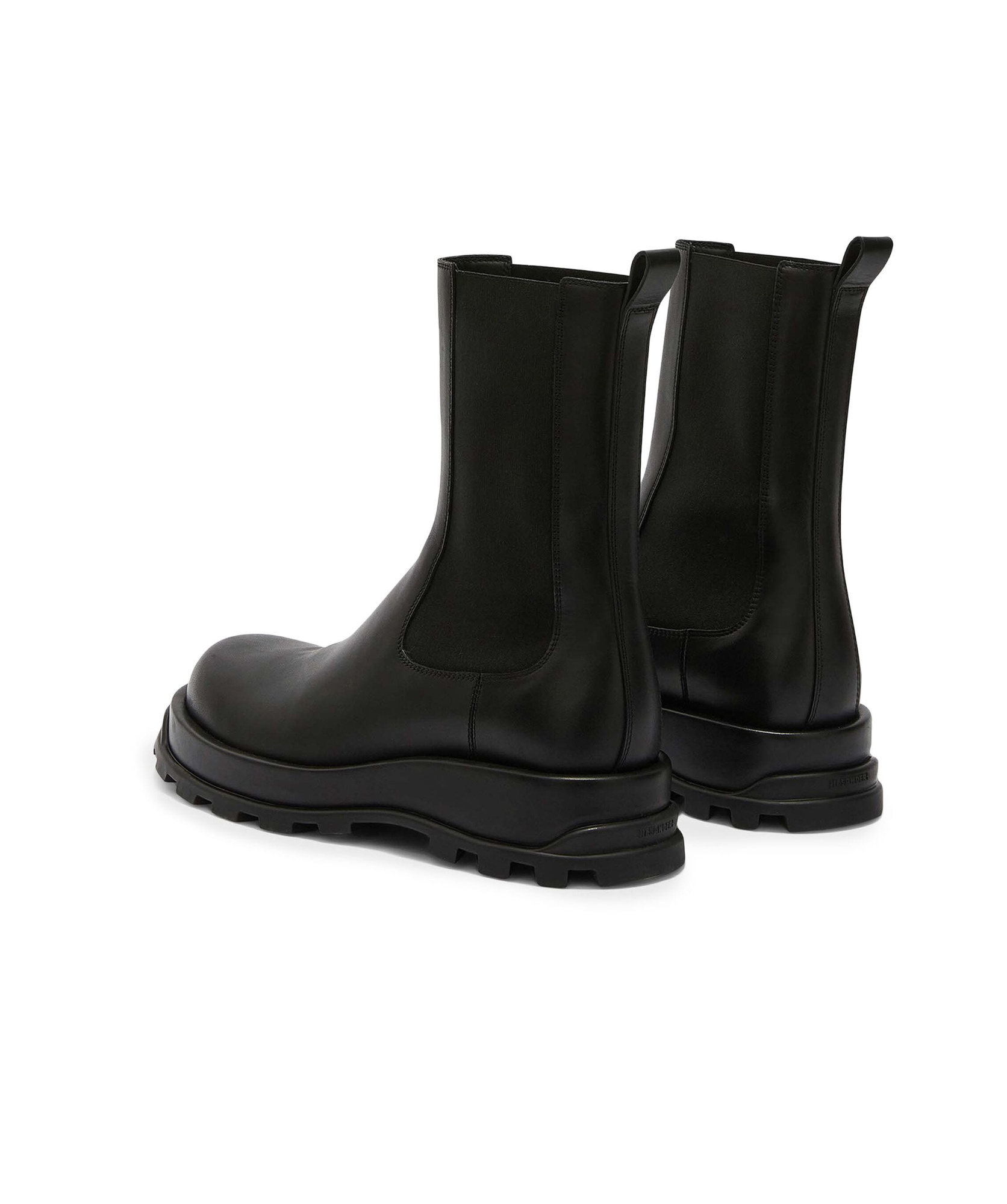 Jil Sander Leather Ankle Boots In Black