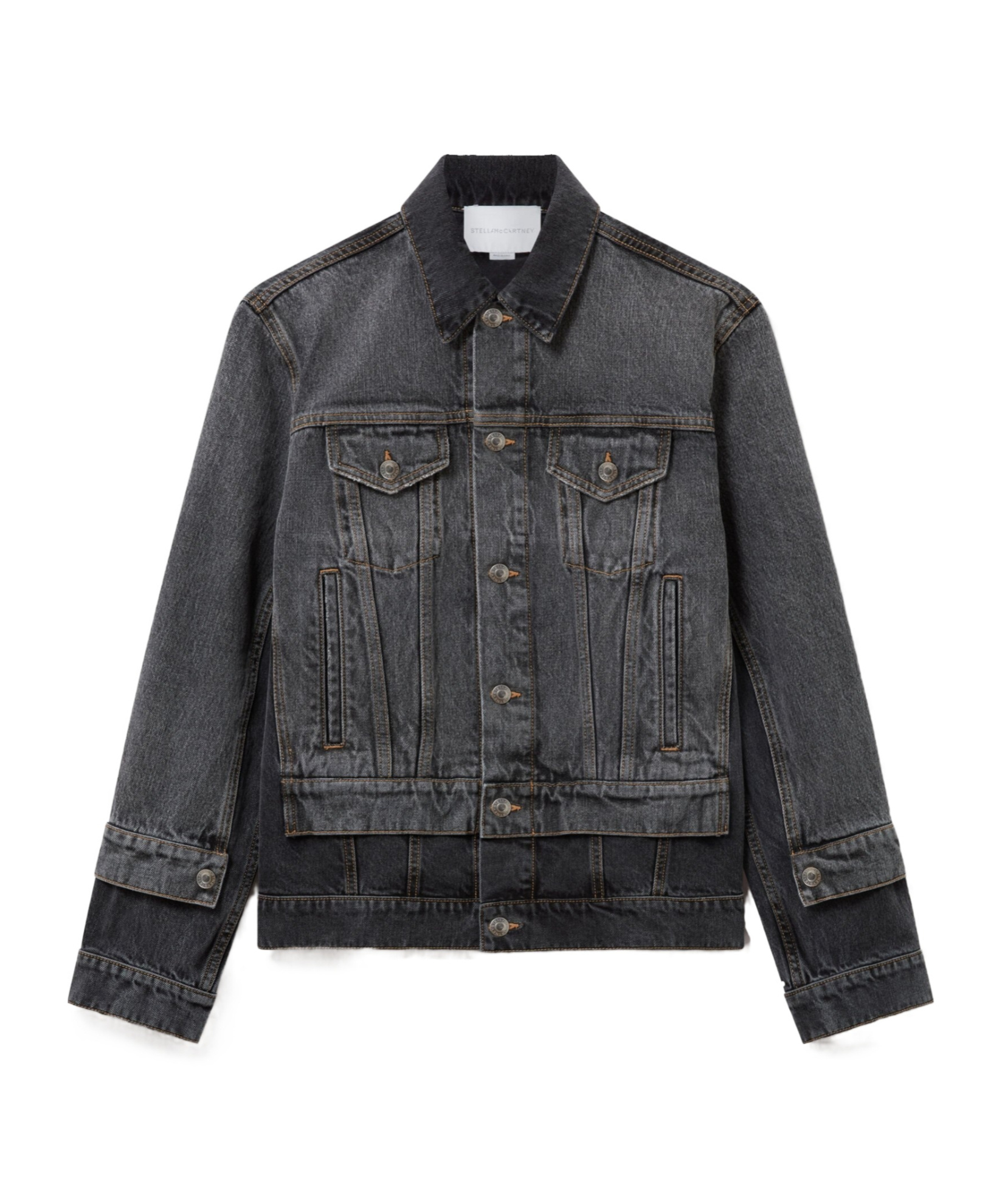Stella Mccartney Double-layered Denim Jacket In Black