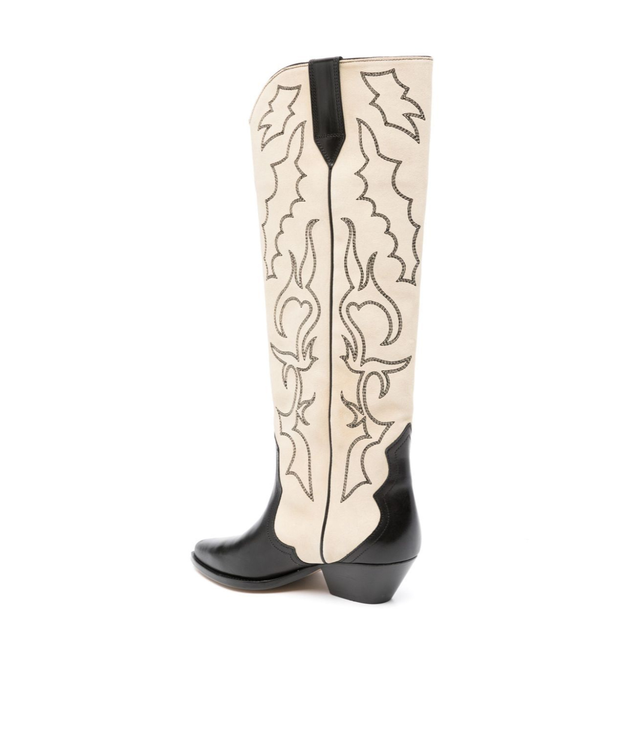 Isabel Marant Leila Leather And Suede Cowboy Boots In White