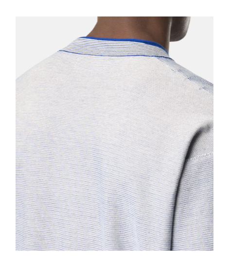 Stone Island Oversized Fit Mock Neck Jumper With Two-toone Yarn In Cornflower Blue