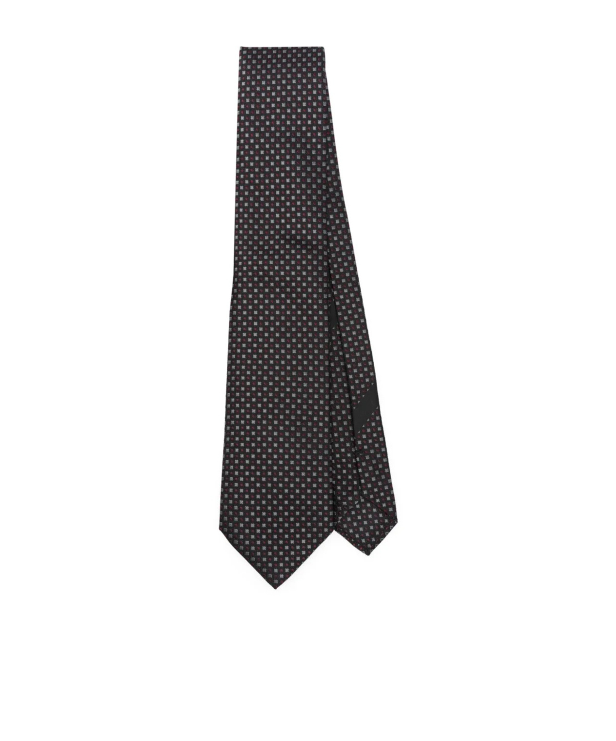 Dolce & Gabbana Geometric-pattern Silk Tie Accessories In Black