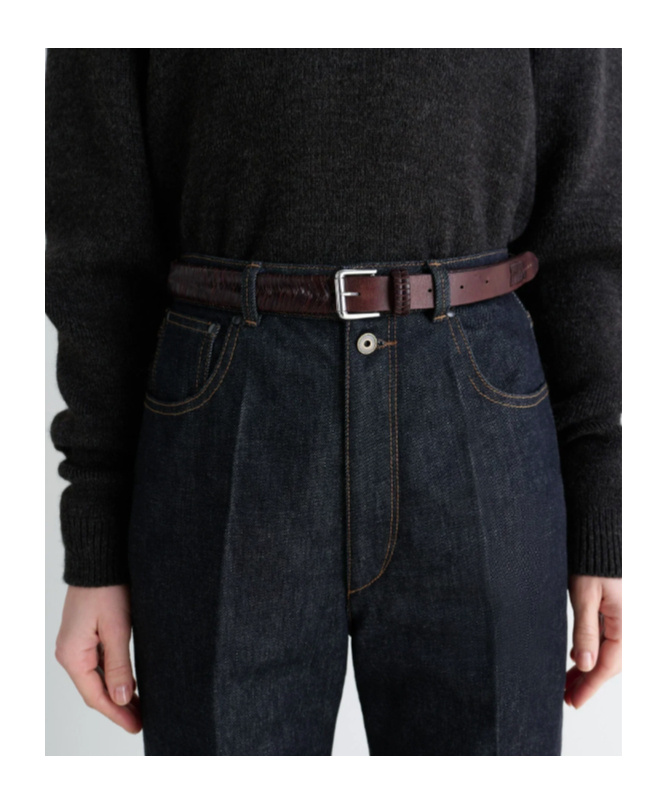 Lemaire Braided Leather Belt In Brown