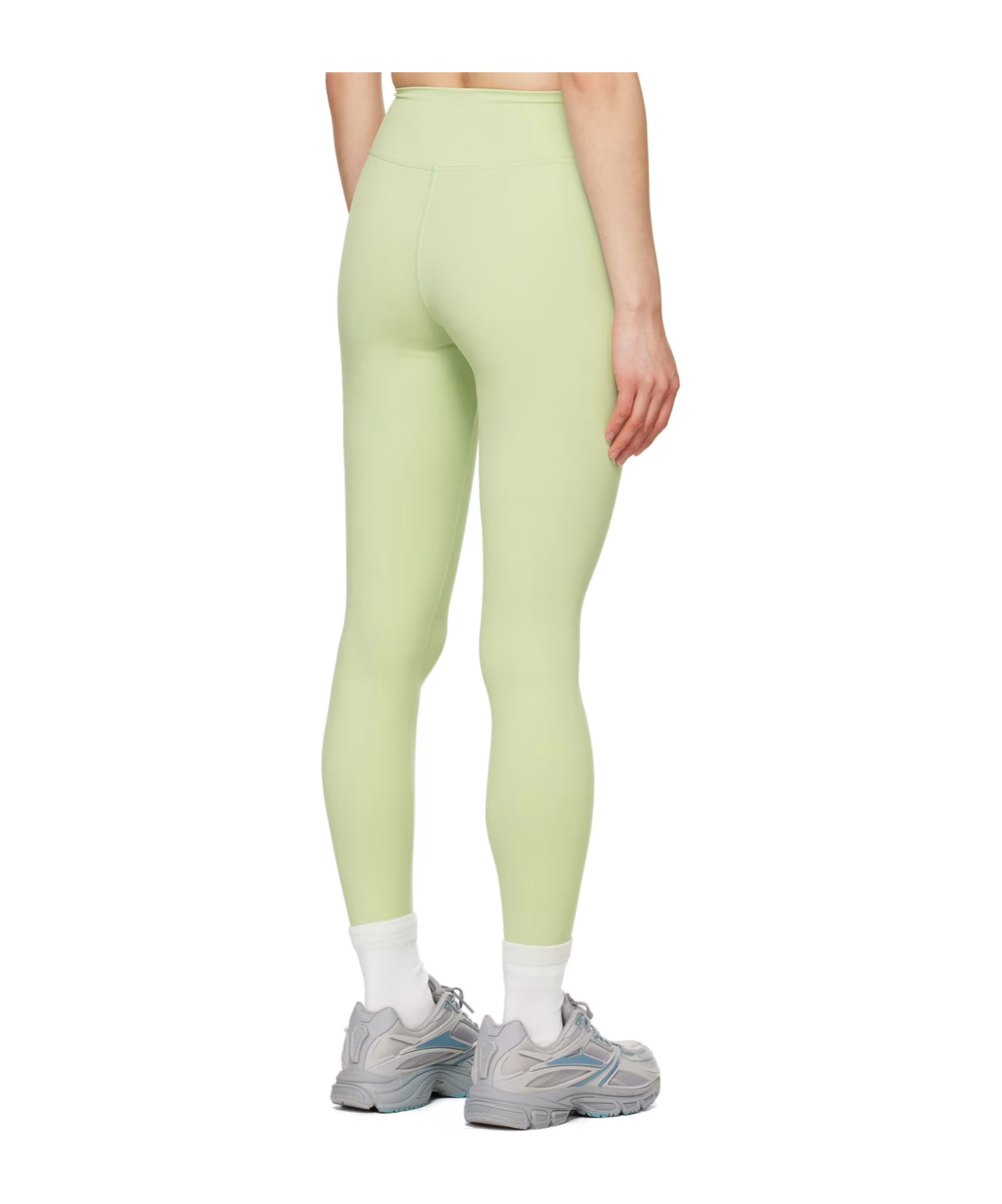 Sporty And Rich Runner Script Logo-print Leggings In Yellow