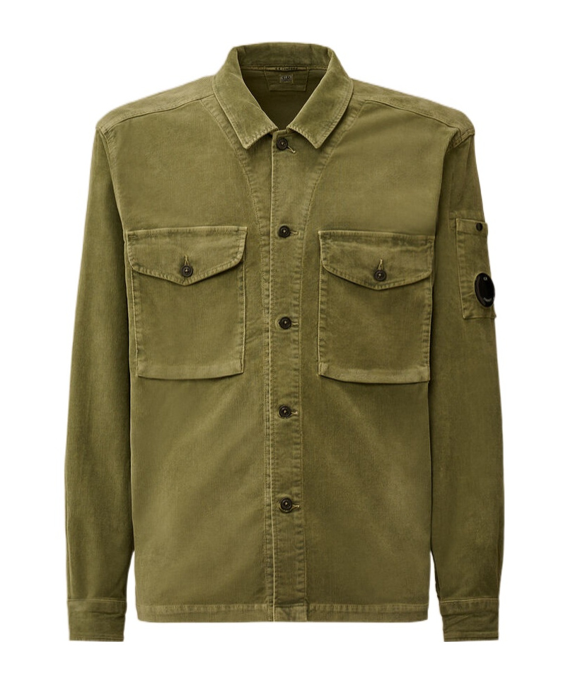 C.p. Company Wool Overshirt Shirt And Blouse Multicolor In Green