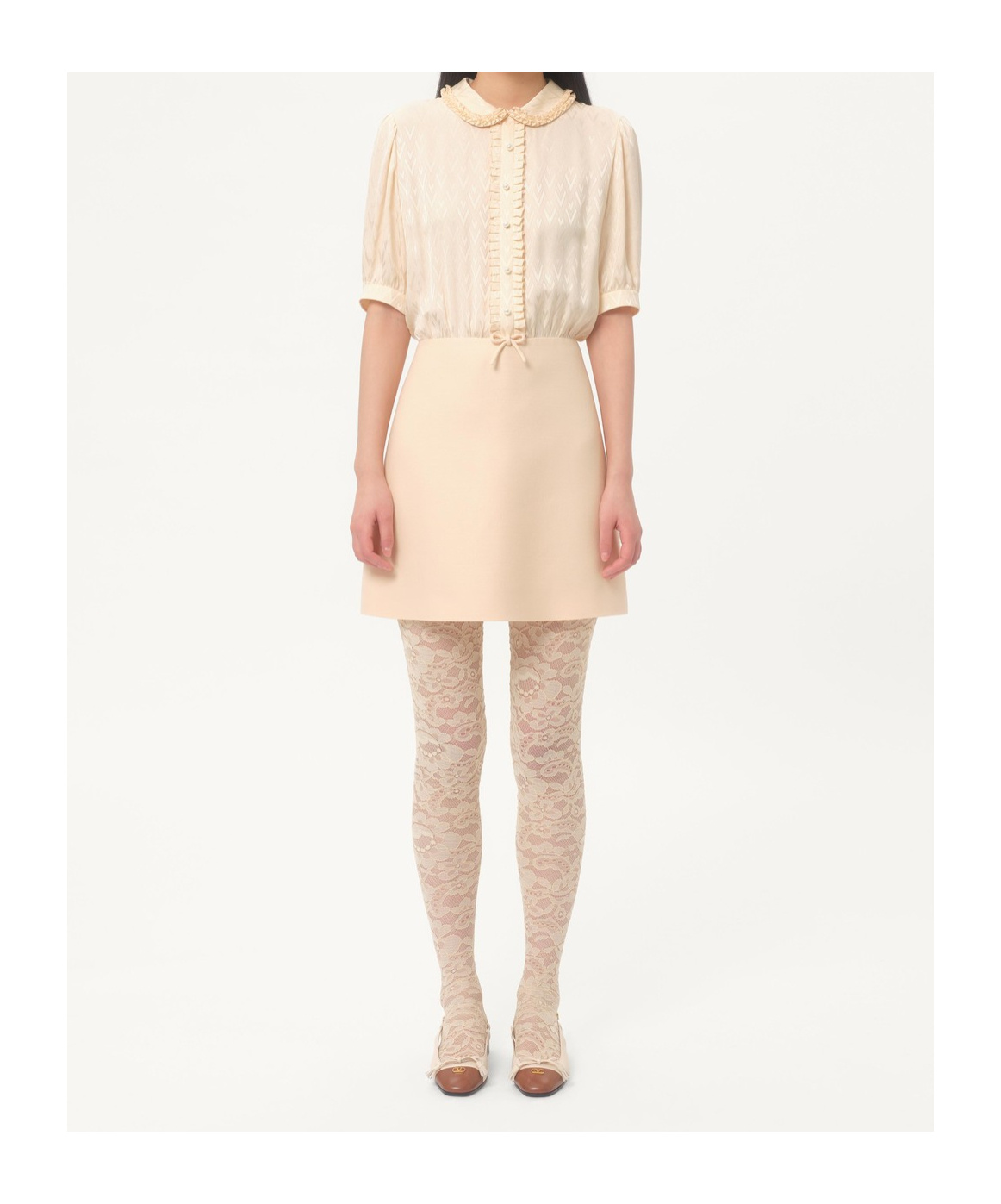 Valentino Women's Crepe Couture Short Dress In Nude