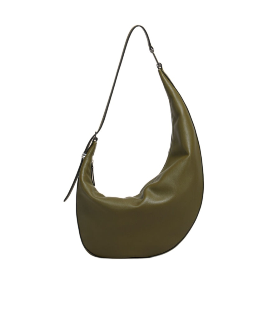 Marni Deep Green Leather Dot Small Hobo Bag