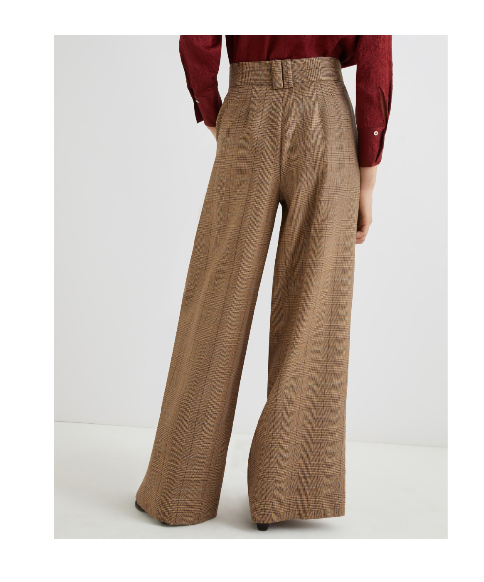 Marella Wool Palazzo Trousers In Brown