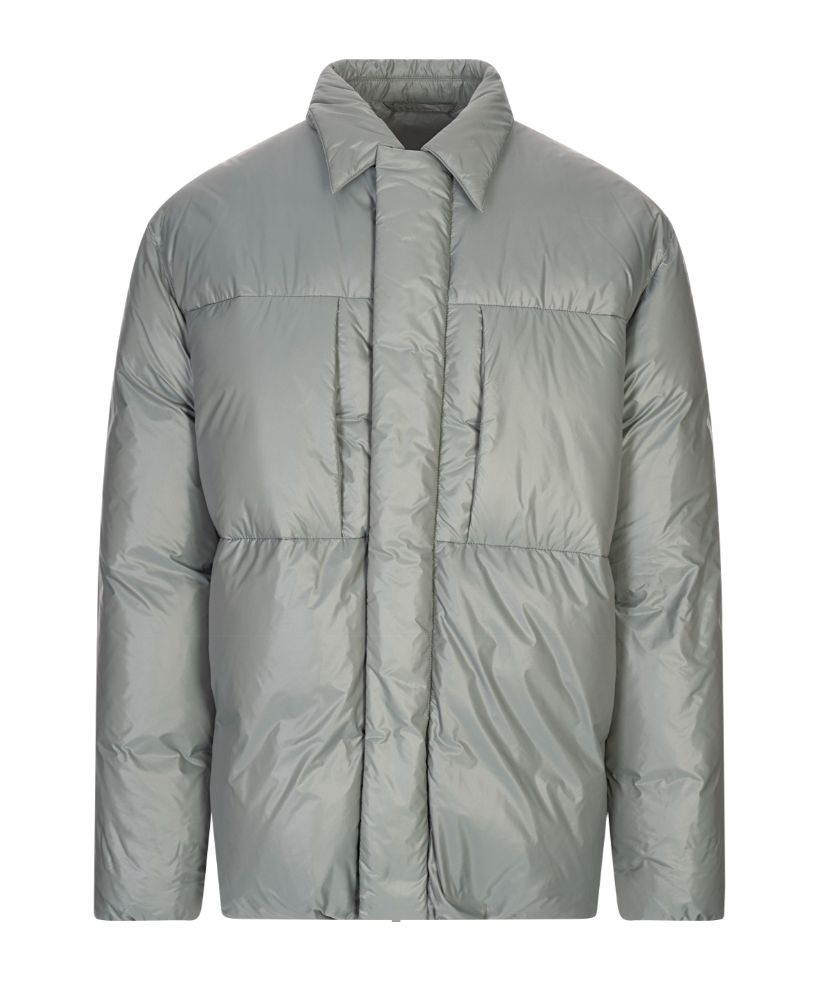 Jil Sander Long-sleeved Down Jacket In Gray