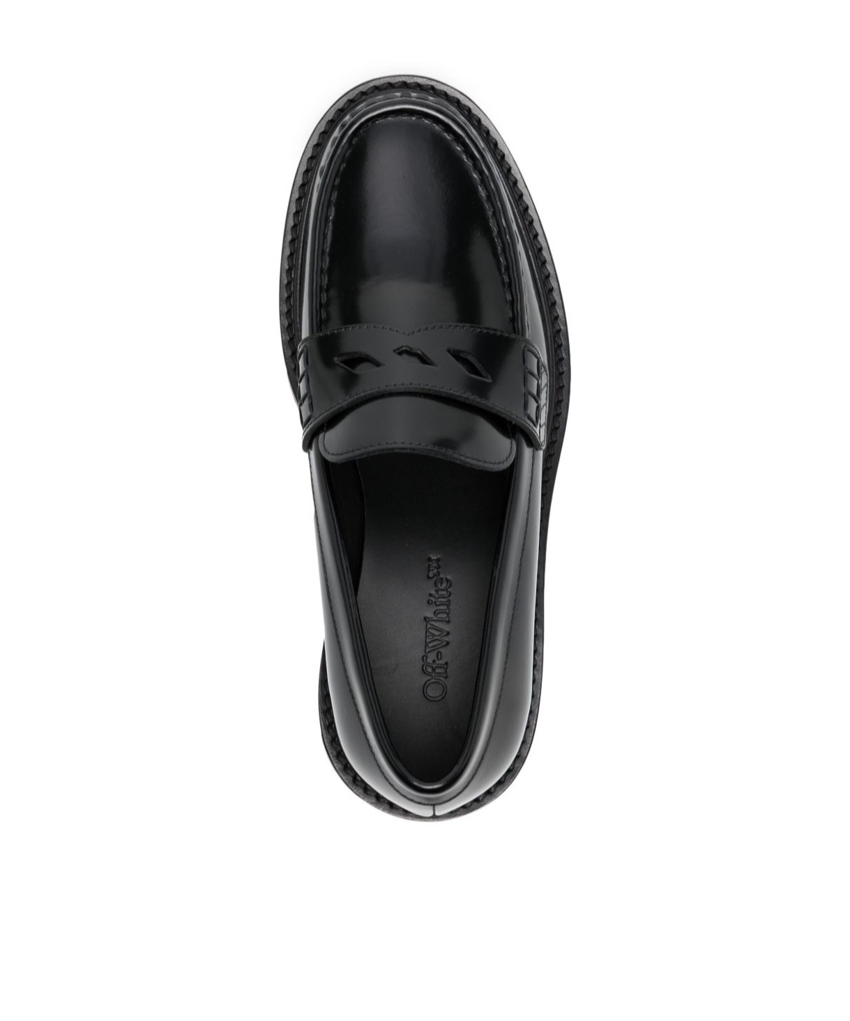 Off-white Leather Combat Loafers In Black