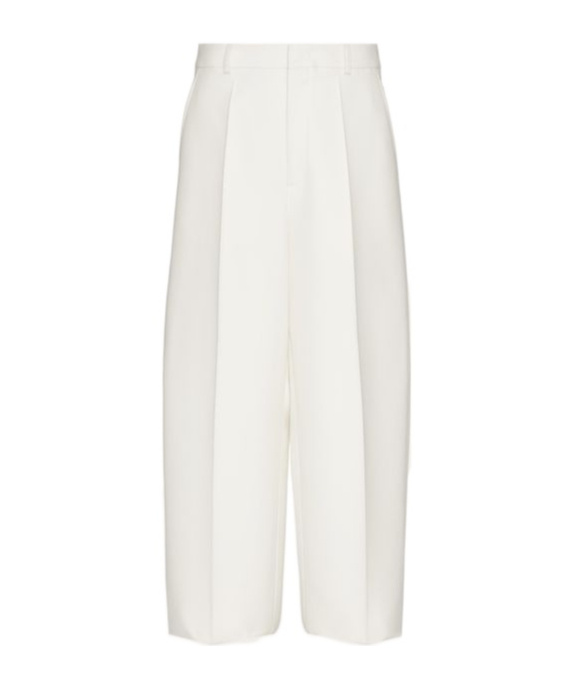 Valentino Virgin Wool-blend Trousers In White