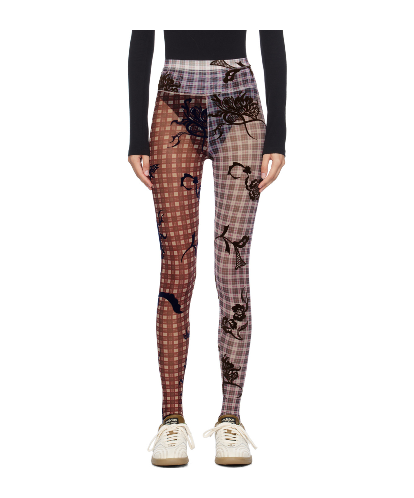 CHOPOVA LOWENA PLAID FLOWER LEGGINGS 