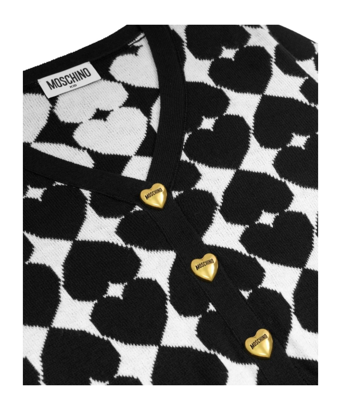 Moschino Heart Embroidery Cardigan In Black