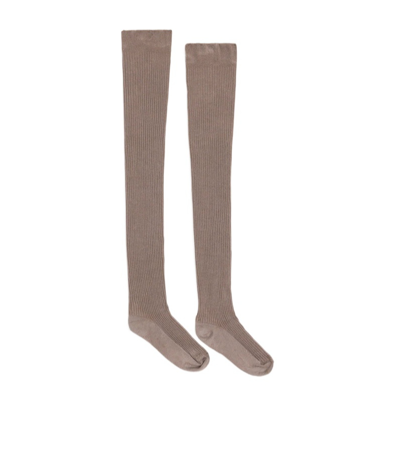 Lemaire Knee-length Ribbed Socks In Mist Purple-red