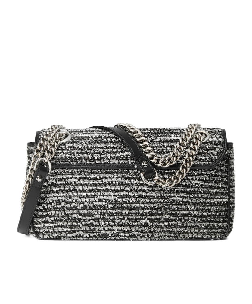 Gucci Gg Marmont Small Shoulder Backpack In Gray