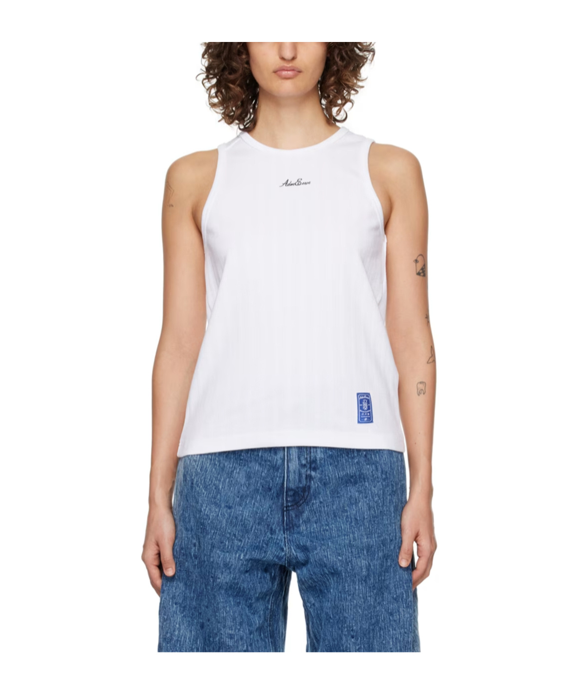 Ader Error Round-collar Embroidered Vest In White
