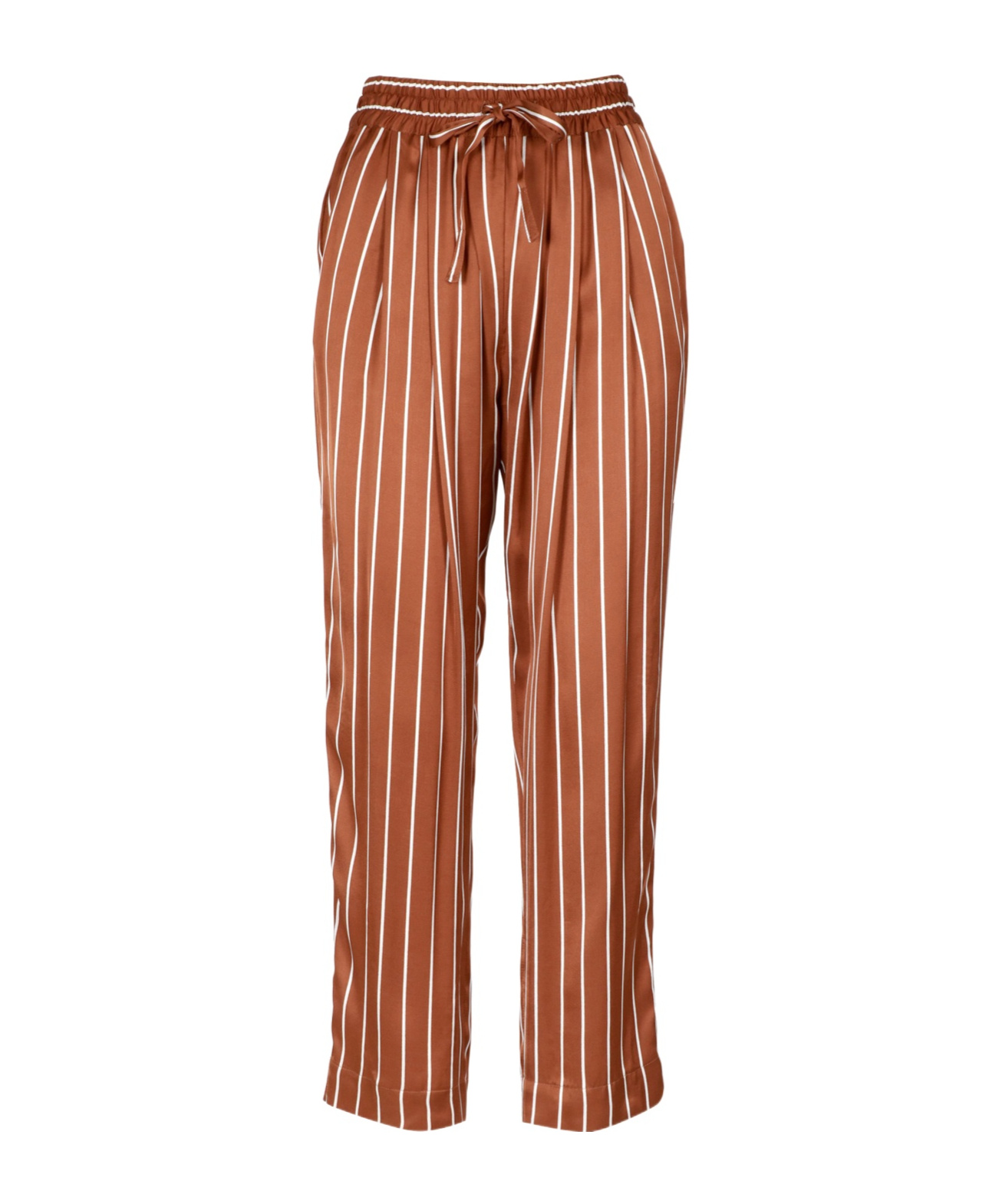 Semicouture Keza Striped Straight-leg Trousers In Brown
