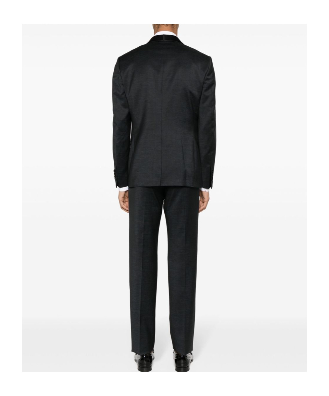 Tagliatore Single-breasted Wool Blend Suit With Satin Lapels