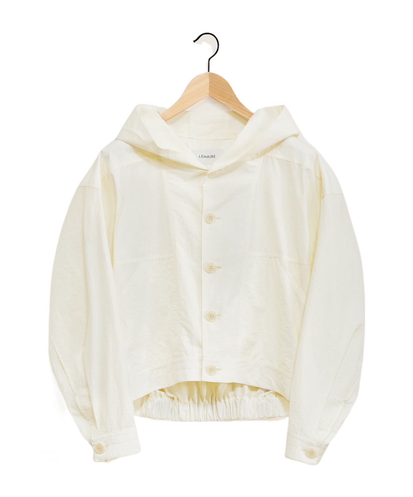 Lemaire Lightweight Hooded Button-up Jacket In White