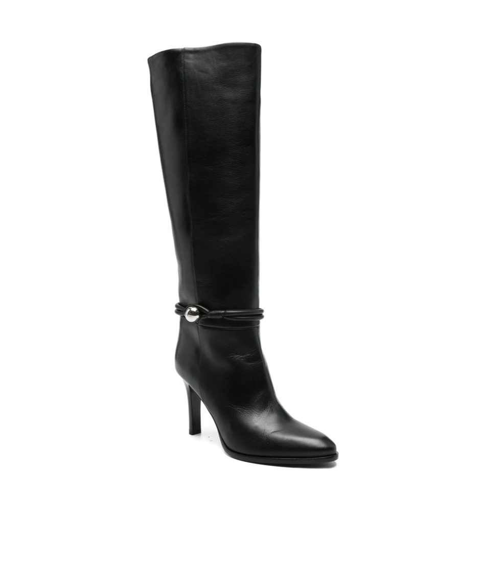 Isabel Marant Ieva Button 90 Leather Knee-high Boots In Black