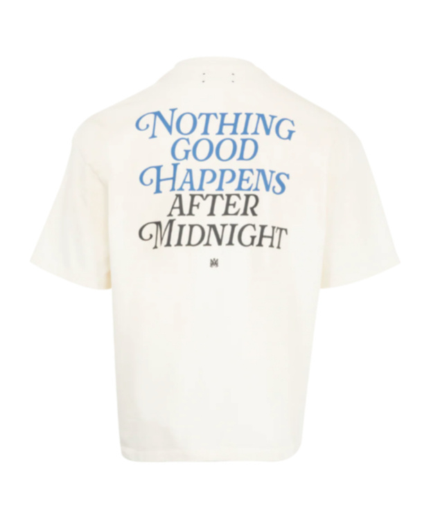 Amiri Night Graphic Print Crewneck T-shirt In White