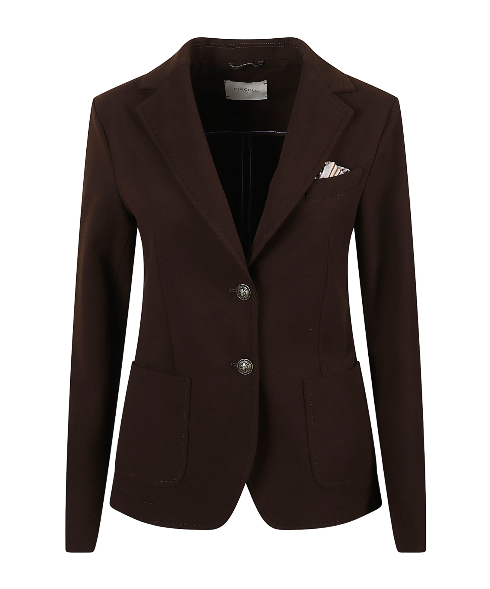 Circolo 1901 Cashmere Touch Blazer In Brown