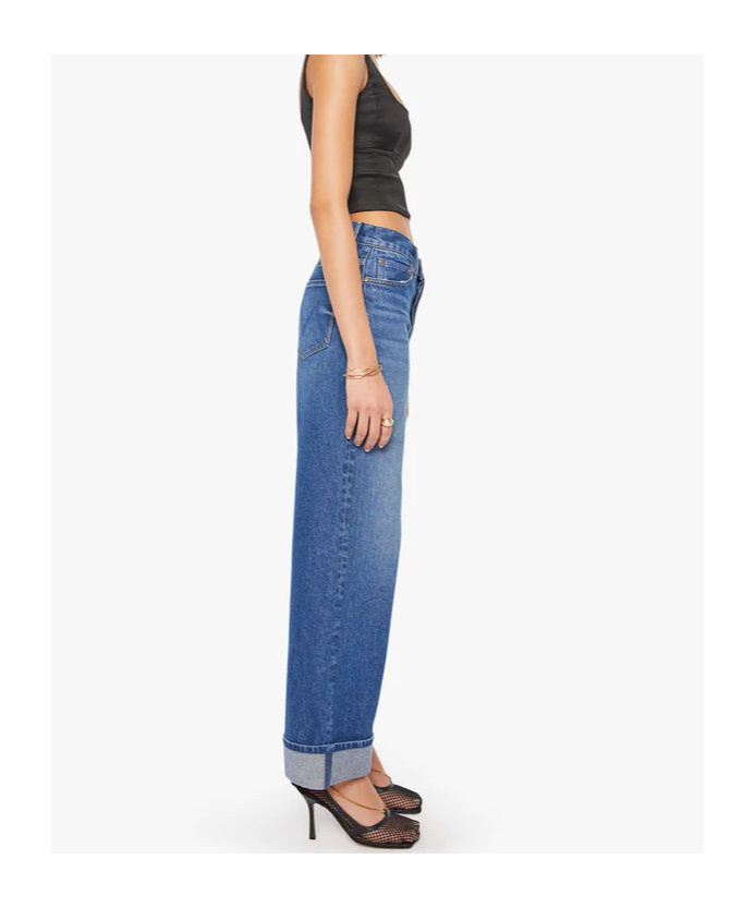 Mother The Smoothie Skimp Cuffed Wide Leg Jeans In Multi