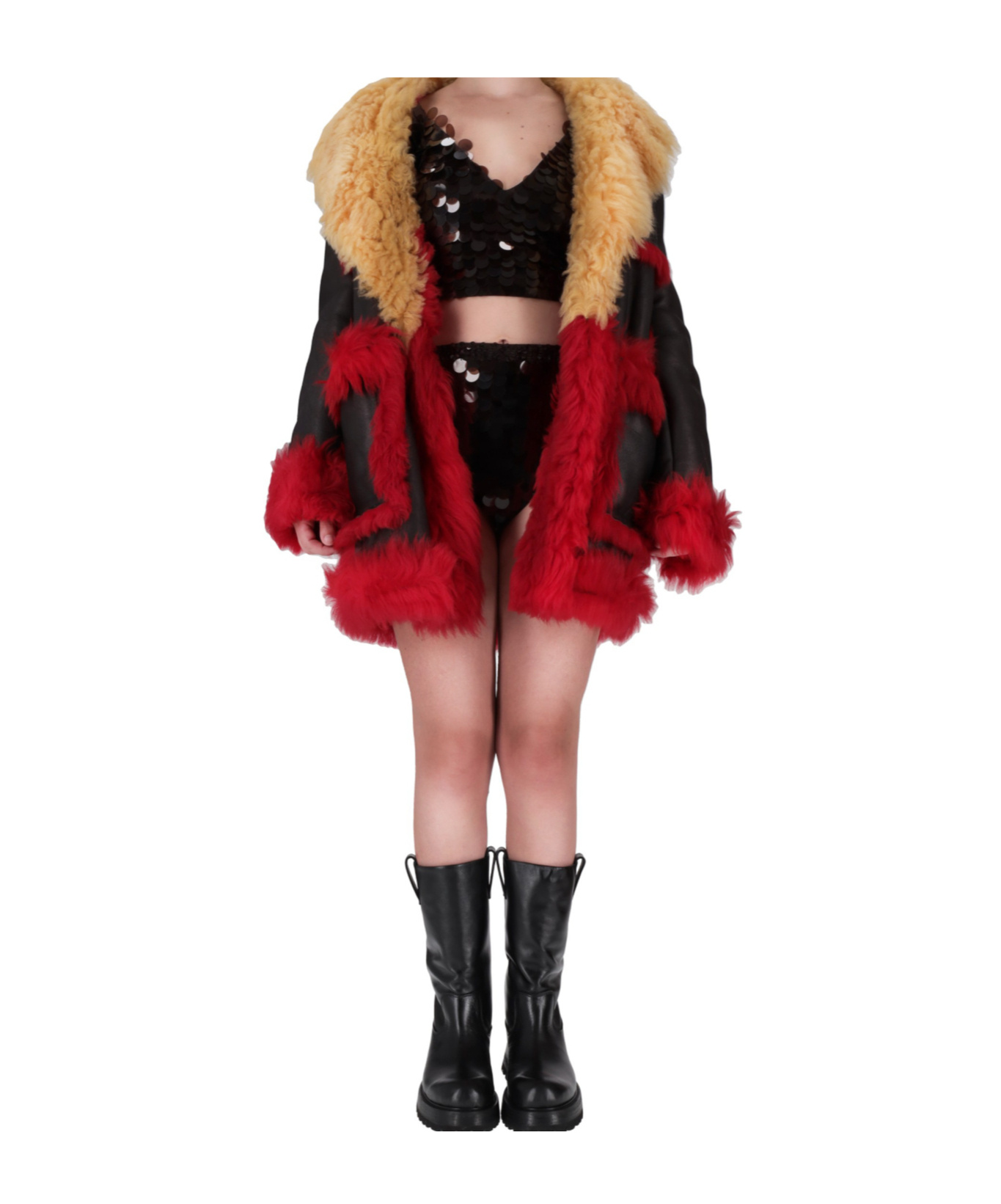 Prada Long-sleeved Coat In Multi