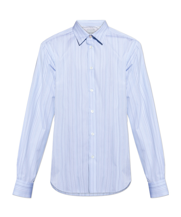 Paul Smith Slim-fit Pale Blue 'signature Stripe' Cotton Shirt In Blue