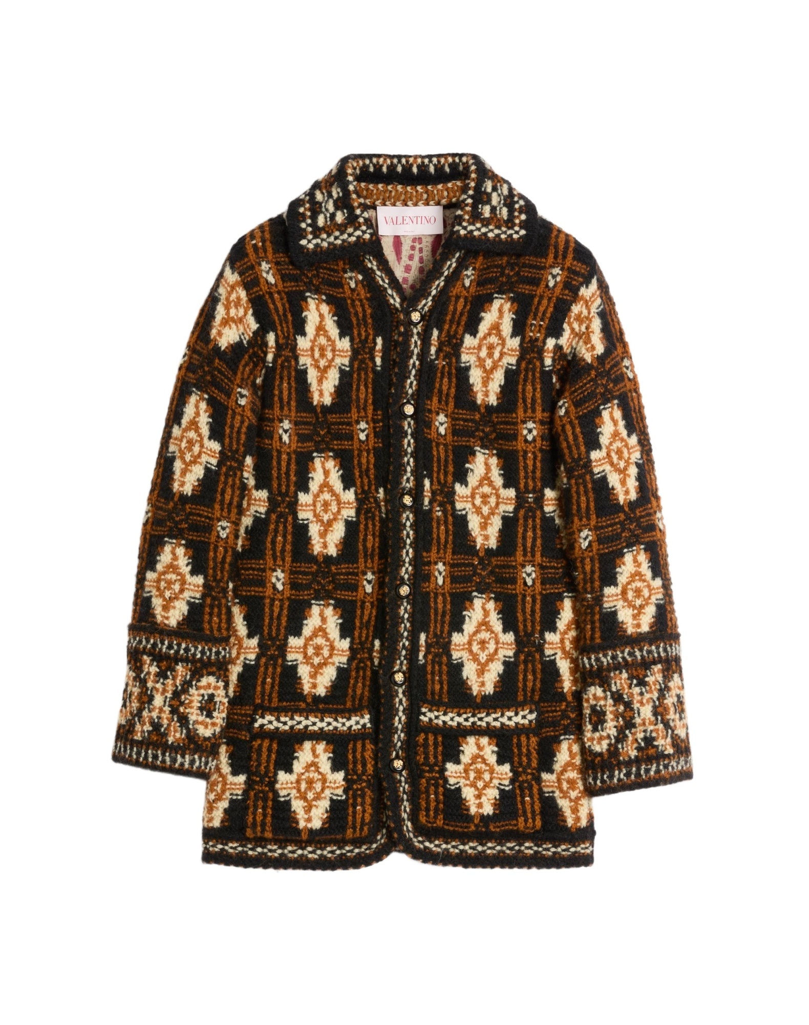 Valentino Mens Ruggine Spread-collar Patch-pocket Regular-fit Wool Jacket In Brown