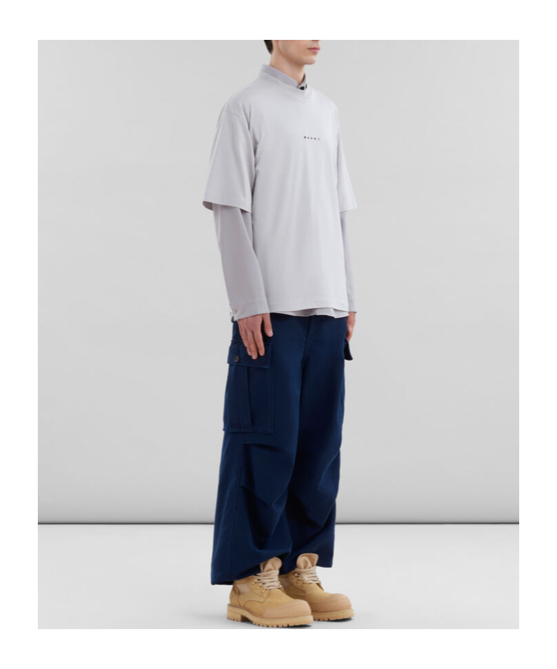 Marni Logo-print Cotton T-shirt In Gray