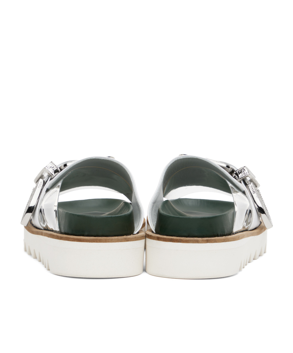 Toga Open-toed Contrasting Slippers In White