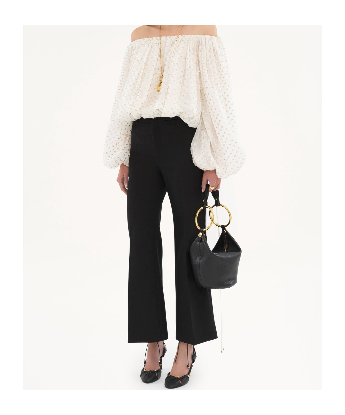 Chloé Pantalon Évasé En Laine Stretch Femme Noir Taille 34 95% Laine Vierge, 5% Élasthanne In Black