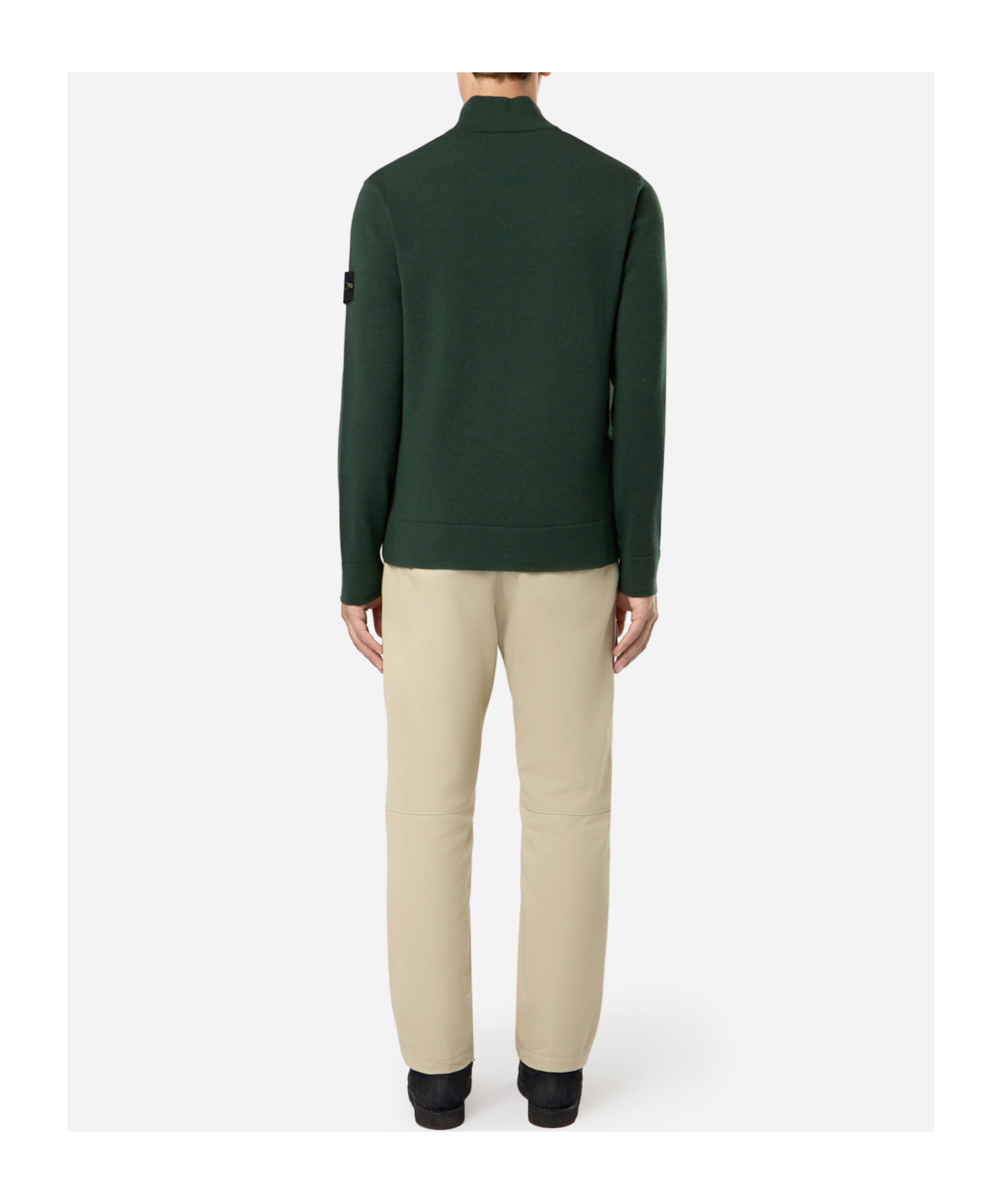 Stone Island Casual Pants With Waist And Loop Straps In White