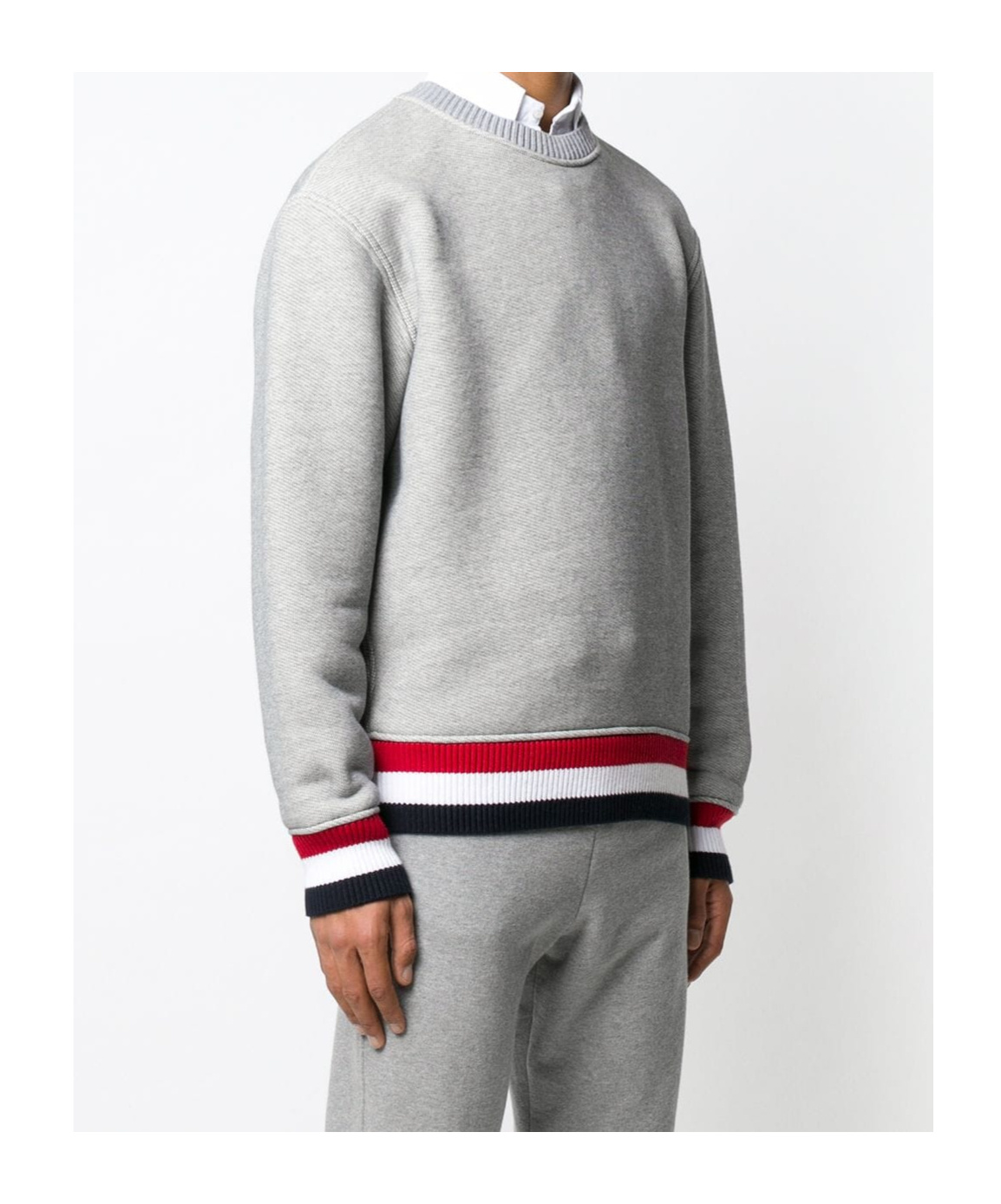 Thom Browne Horizontal Striped Hoodie In White