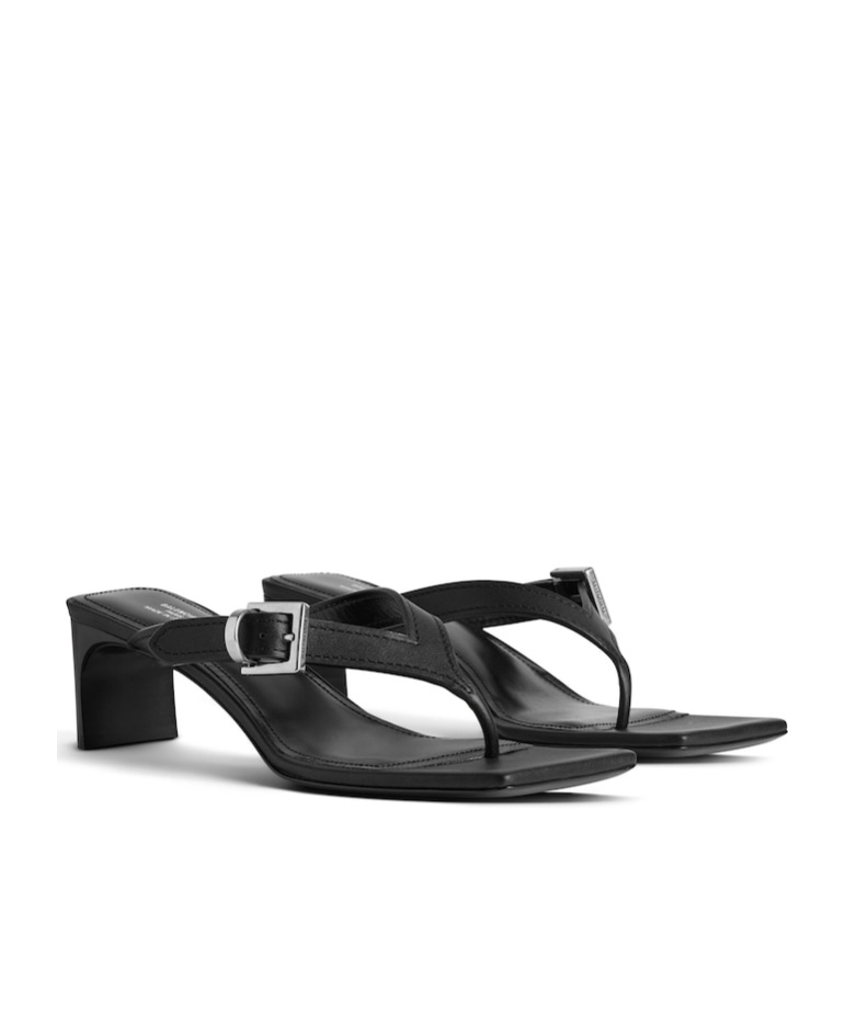 Balenciaga Bel Air Buckled Leather Sandals In Black