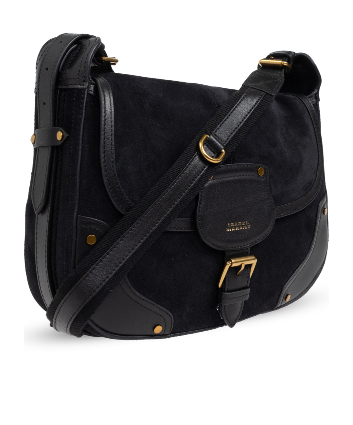 Isabel Marant Sierra Suede Shoulder Bag In Black